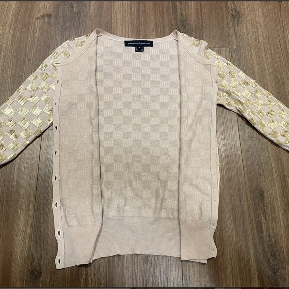 French Connection Sequin Cotton Cardigan Sweater, Size S/M - Picture 5 of 6